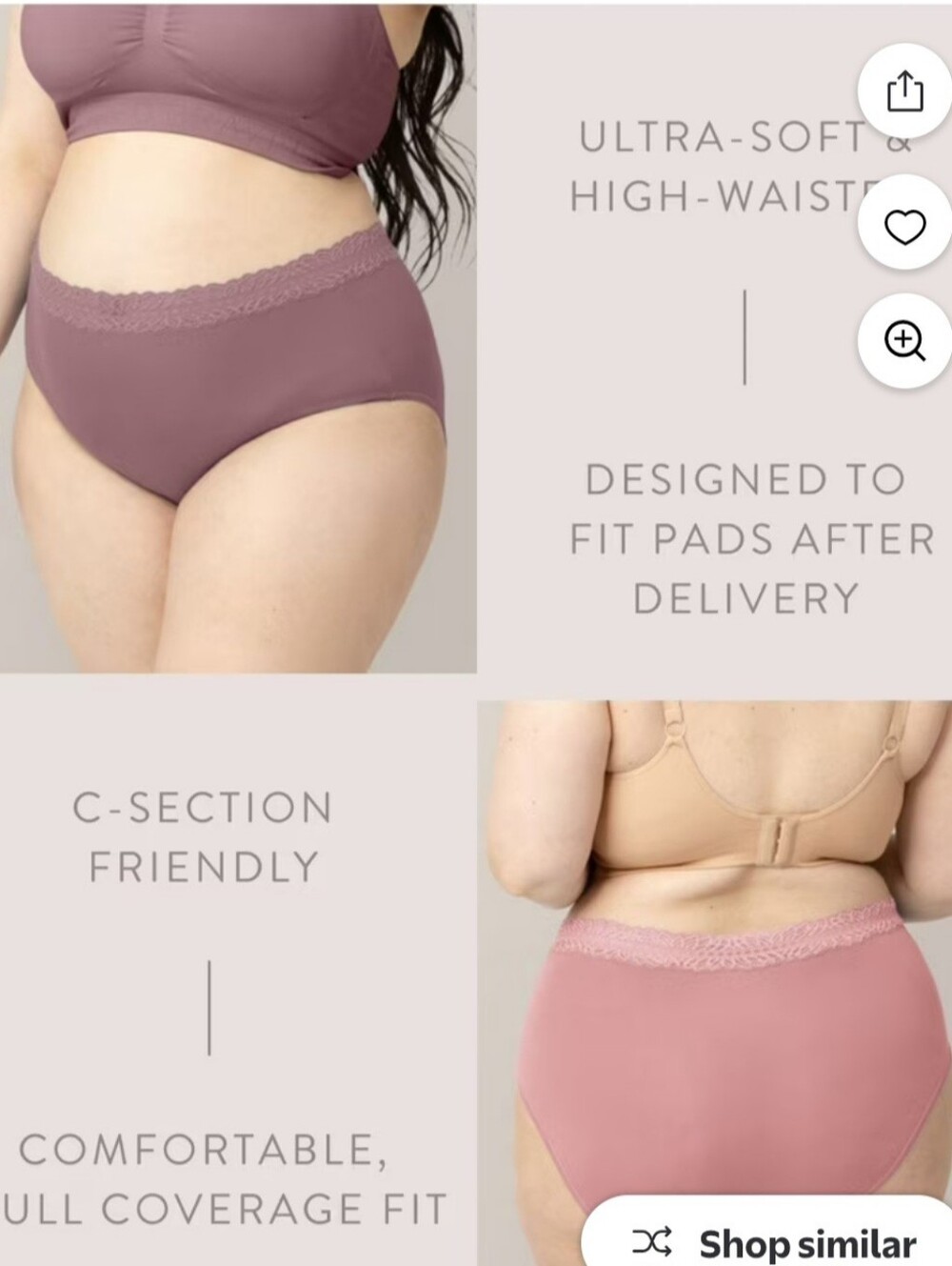 NWT 5-pack Kindred Bravely High-Waisted Post-Partum Panties
